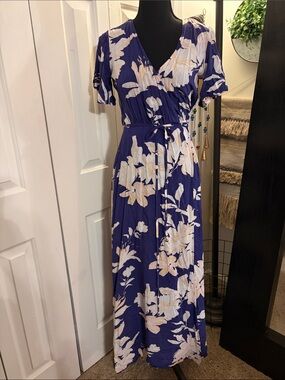 Azalea Regalia Purple Floral Wrap Maxi Dress